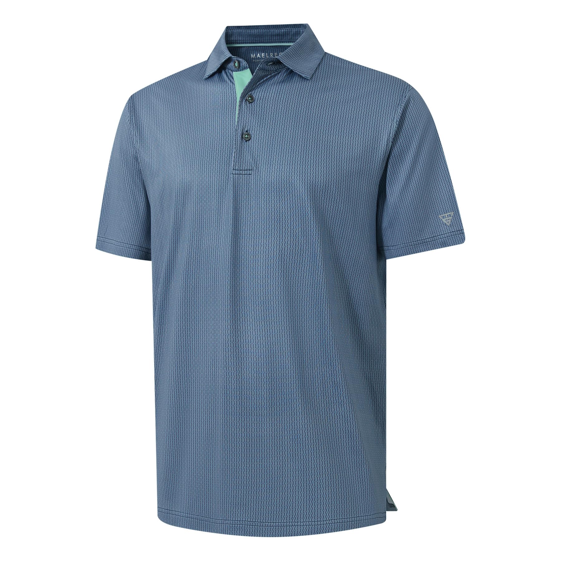 M MAELREG Mens Golf Shirt Short Sleeve Dry Fit Print Moisture Wicking Performance Patterns Collared Polo Shirt — view 31