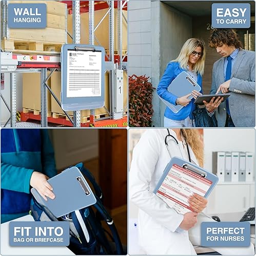 Miniatura 73 de Sooez - Sujetapapeles de documentos clínicos con almacenamiento, sujetapapeles de plástico resistente y alta capacidad con soporte para bolígrafo