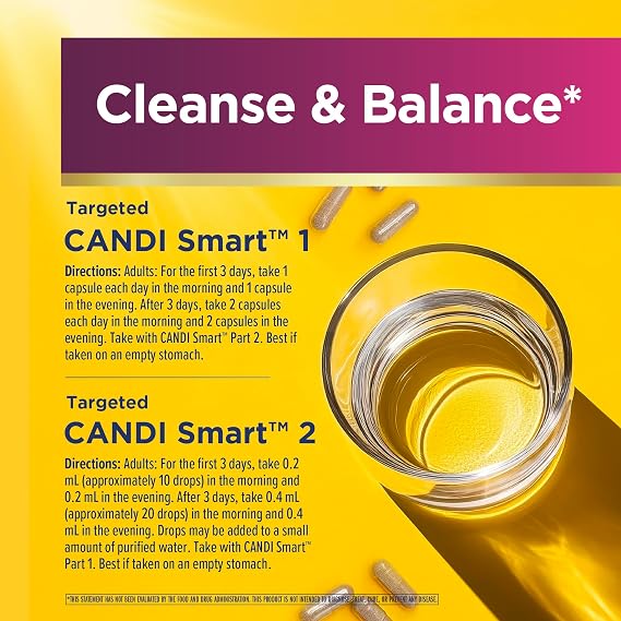 Renew Life Adult Cleanse - CandiSmart - 15-Day Yeast Cleansing Program - 2-Part Kit - Gluten & Dairy Free - 60 Vegetarian Capsules + 1 Fl. Oz. Tincture