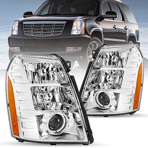 JSBOYAT Headlight Assembly Replacement for 2007 2008 2009 2010 2011 2012 2013 2014 Cadillac Escalade HID Xenon Headlamps Not Include Bulbs and Ballast Driver & Passenger Side Left and Right