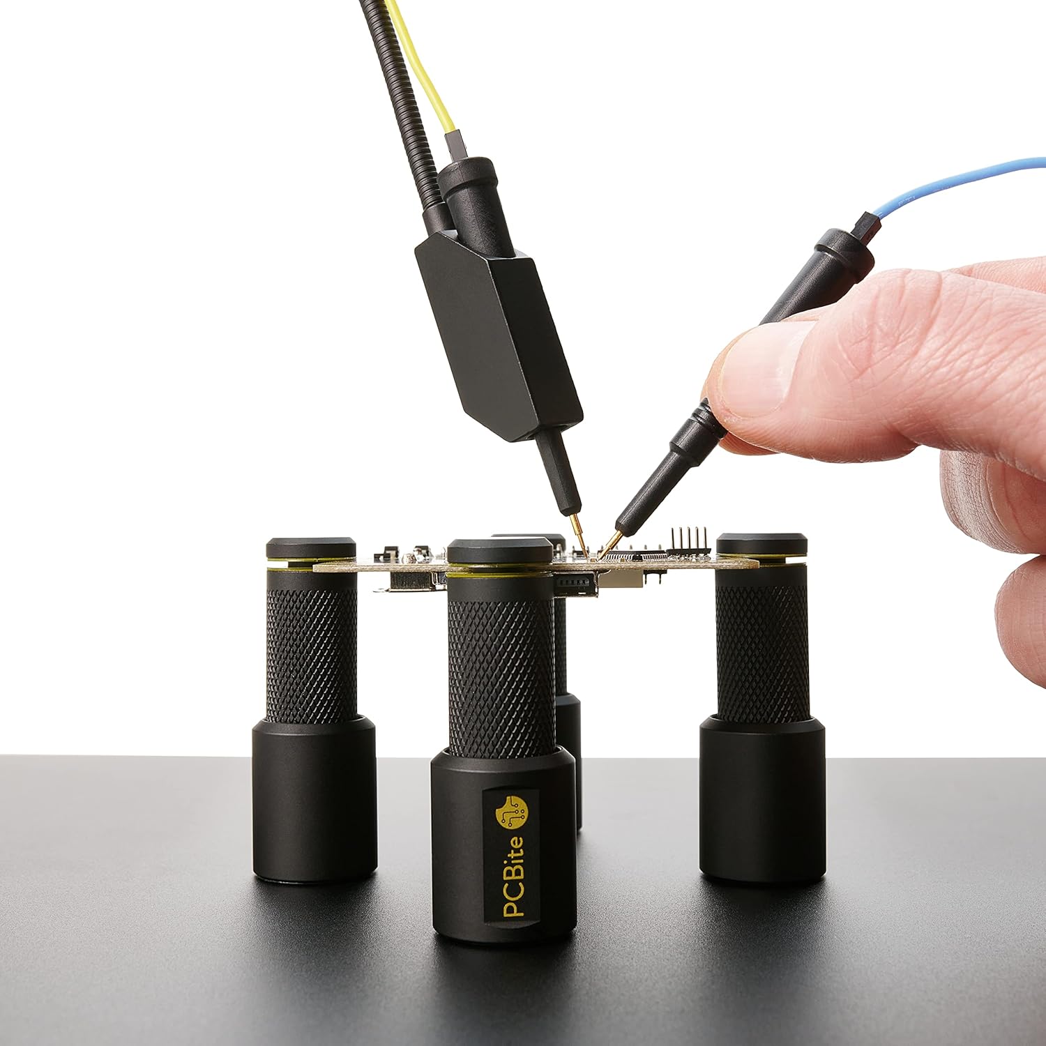 PCBite kit with 2X SQ200 and 4X SQ10 handsfree Probes | Third Hand Tool | Rework Station | Helping Hands Soldering | Circuit Board Soldering Kit