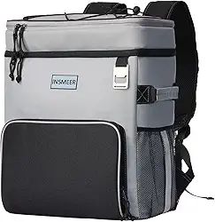 INSMEER Mochila térmica, refrigerador de praia isolado grande refrigerador de acampamento macio à prova de vazamento