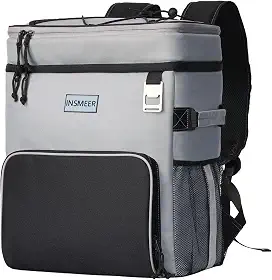INSMEER Mochila térmica, refrigerador de praia isolado grande refrigerador de acampamento macio à prova de vazamento