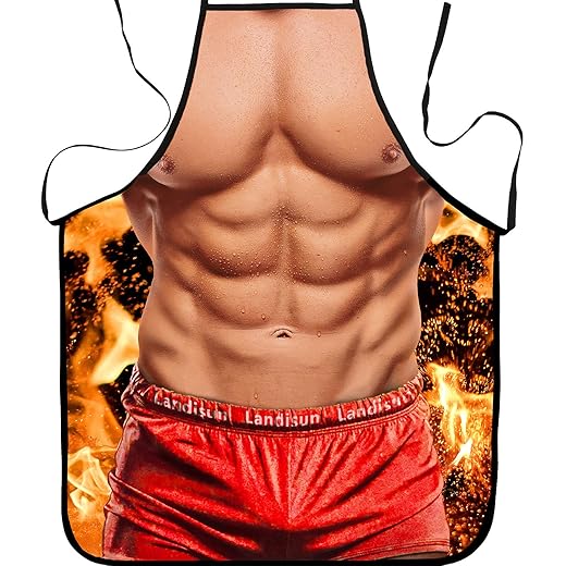 Landisun Apron Kitchen Chef Cooking Gag Gift Creative Funny Grilling Baking