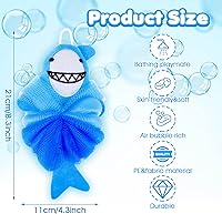Vista 2 de Esponja de baño de animales para baño, esponja de lufa para niños, esponja de esponja corporal de malla, esponja de lufa para baño y ducha, esponja