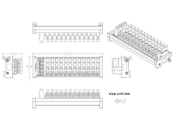 DC Power Fuse Distribution Strip Module (12 Position, DIN Rail Mount)