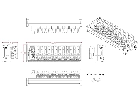 DC Power Fuse Distribution Strip Module (12 Position, DIN Rail Mount)
