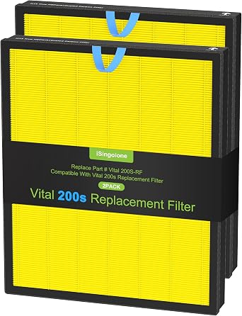 Vital 200S Pet Replacement Filter Compatible with LEVOIT Air Purifier | HEPA and High-Efficiency Activated Carbon Vital 200S-P Filter, Vital 200S-RF, LRF-V201-WUS Captures Pet Dander, Odors, Dust