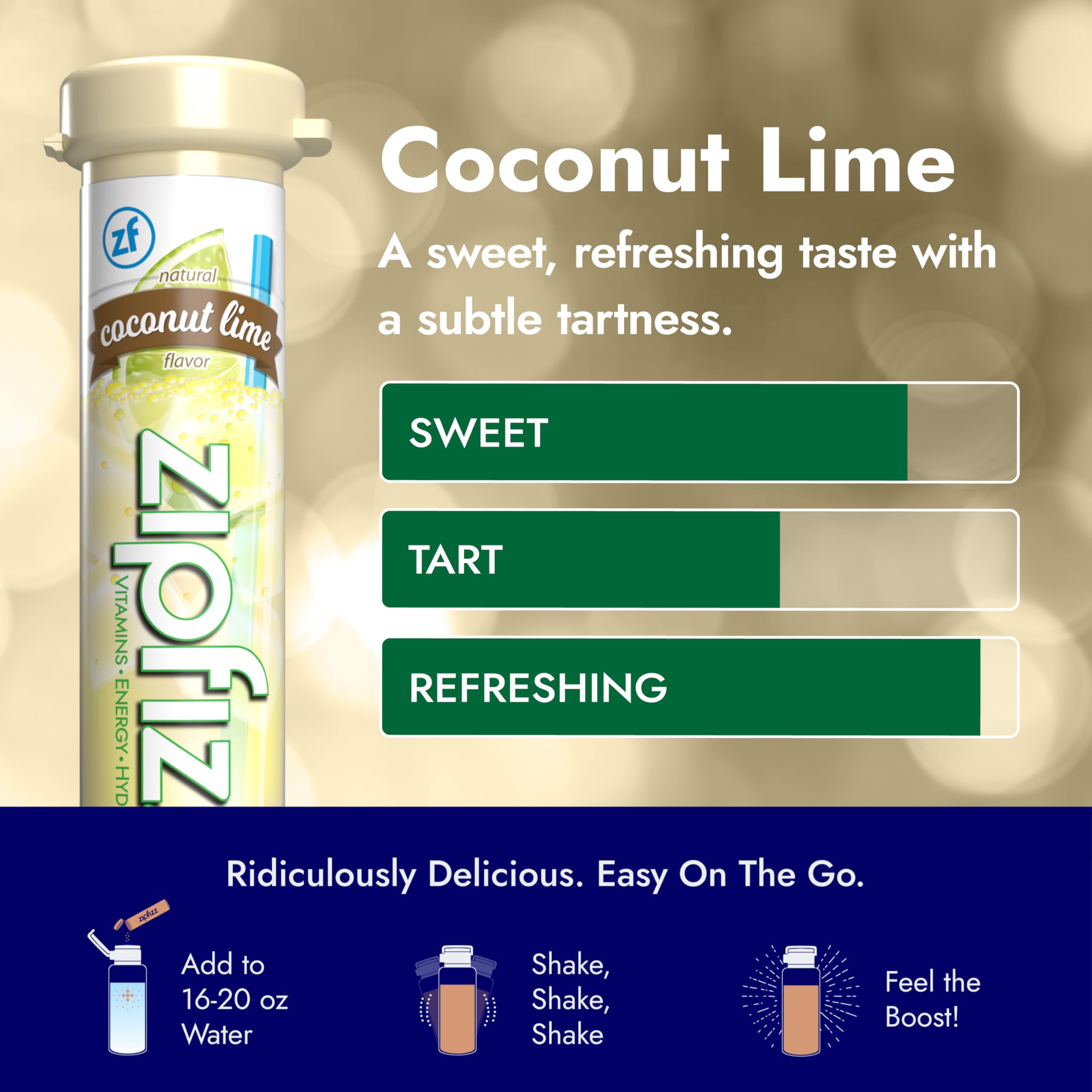 Amazon.com : Zipfizz Daily Energy Drink Powder, Coconut Lime, 20