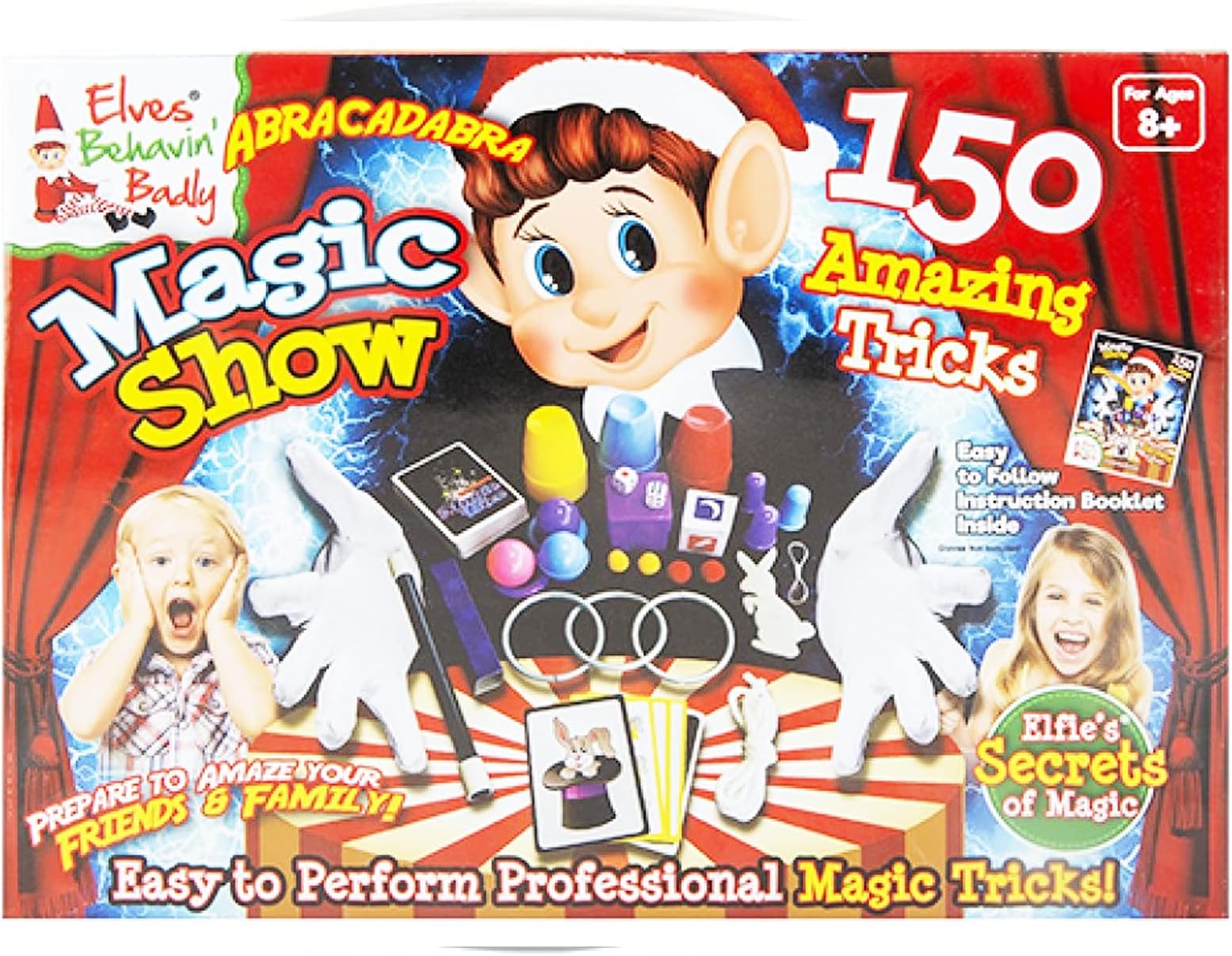 PMS Elves Behavin Badly Magic Show Set with 150 Amazing Tricks - Children's Elf Magic Set For Ages 8+