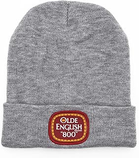 Tee Luv Olde English 800 Beer Brand Beanie - OE800 Malt Liquor Logo Knit Hat (Gray)