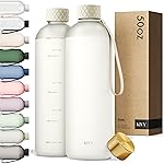 KIVY Large Water Bottle 50oz [Lightweight & Shatterproof] Fits Backpack & Cupholder for Travel, Sports, School - Extra large water bottle no straw - 1.5 Liter water bottles - 50oz Water bottle White