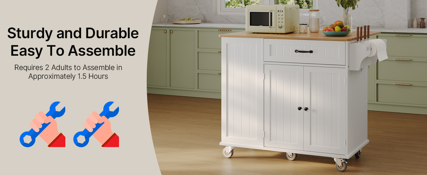 Amazon.com: Ahomly Kitchen Island with Storage, 44.49