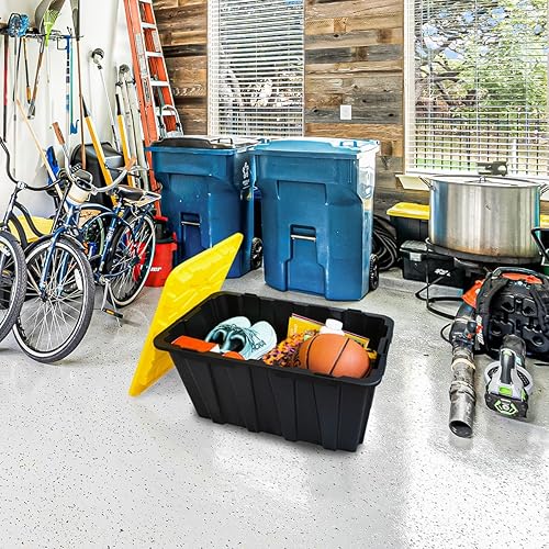 Miniatura 8 de Lifetime Home Paquete de 4 contenedores organizadores grandes de plástico de 17 galones con tapas de cierre seguro, apilables, extra resistentes