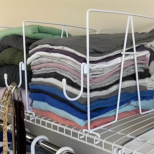 Miniatura 9 de Evelots Separadores de estantes de alambre, organización y almacenamiento adicionales para el armario para el hogar u oficina, paquete de 10