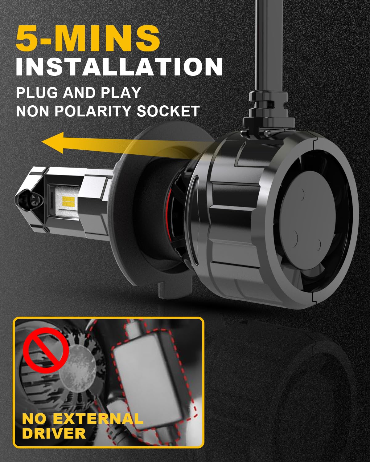 KATUR Żarówka LED 120 W 30000 LM, 700% jasności Plug And Play Mini rozmiar H7 6000K ksenonowa biel, 2 x H7 żarówka światła drogowe lub mijania