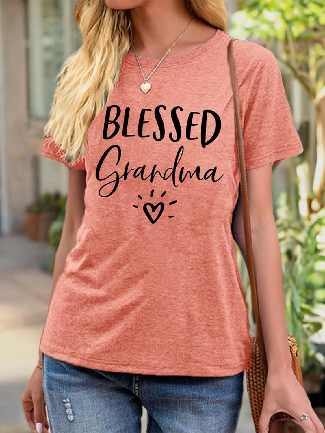 MAIHUN Blessed Grandma Shirt for Women Grandmother Heart Graphic Tees Grandma Gift T-Shirt Tops Green - Image 7