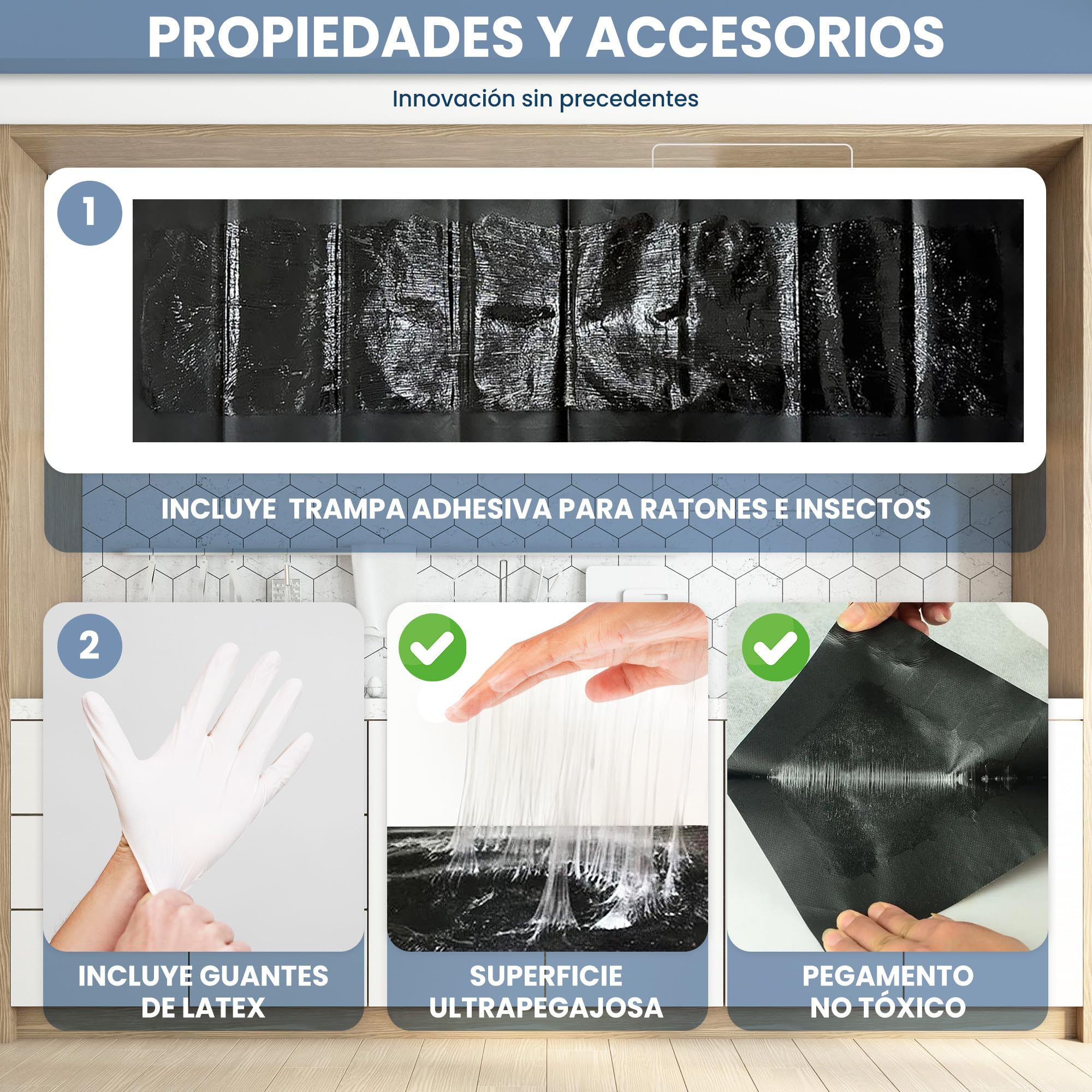 Trampa Adhesiva para Ratas e Insectos Pegamento Ratones - Trampas Adhesivas cucarachas - Ratonera para atrapar Ratas Trampa cucarachas Ratan Trampa Adhesiva Ratones (3) BB Barekhome