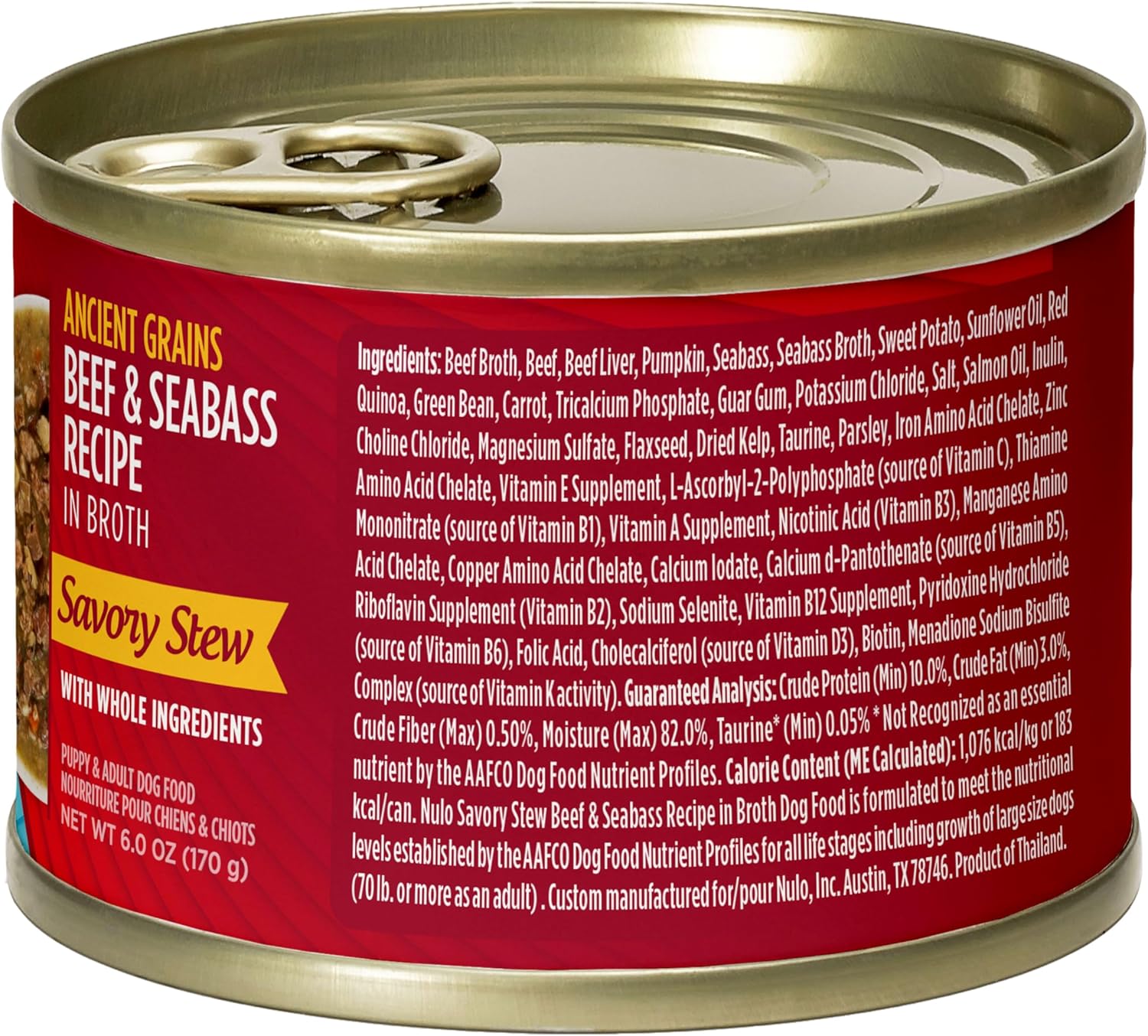 Nulo Ancient Grains Savory Stew with Whole Ingredients Puppy & Dog Food, Beef and Seabass in Broth, 6.0 Ounce, 8 Cans - Image 8