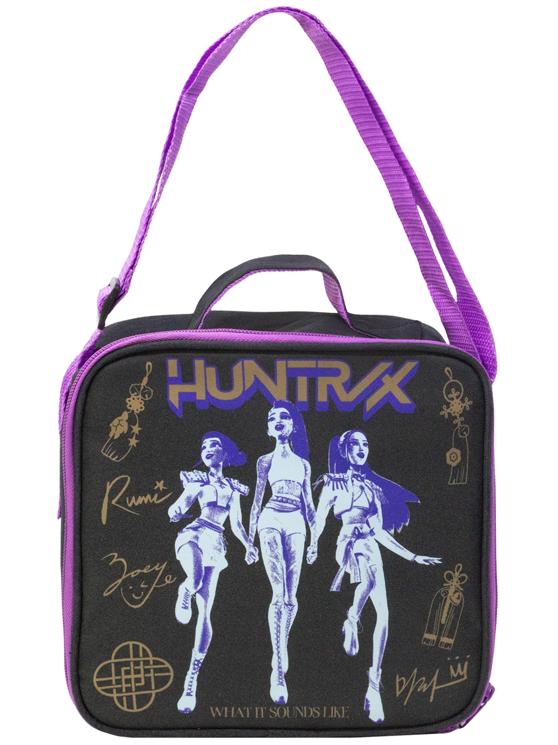 KPop Demon Hunters Lunch Bag, Huntrix Insulated Lunch Box, One Size Black