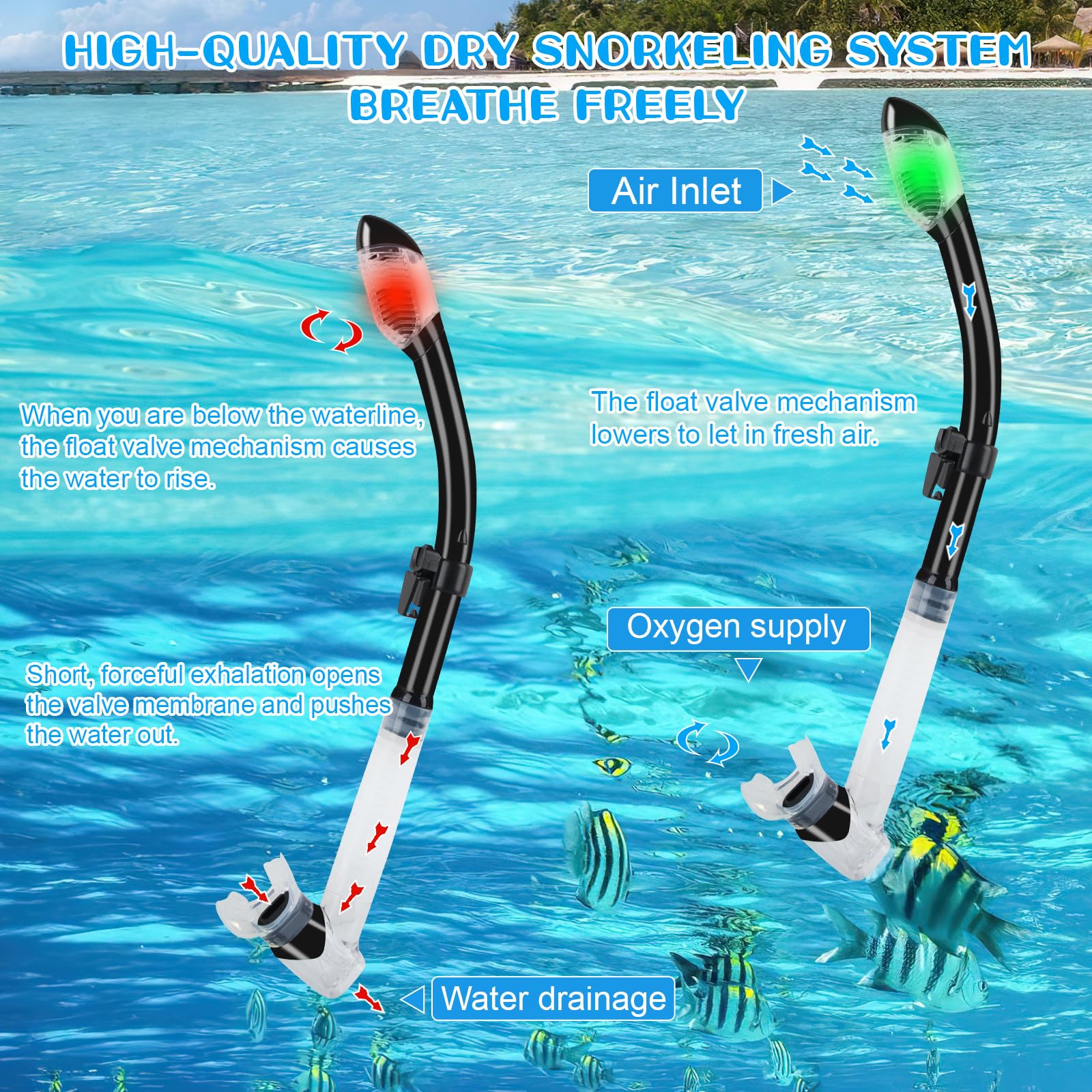 Plongée Ensemble de Plongée Tuba, Équipement de Plongée avec Tuba, Silikon Masques Plongée, Snorkeling Lunettes de Natation, Diving Mask, Masque Piscine
