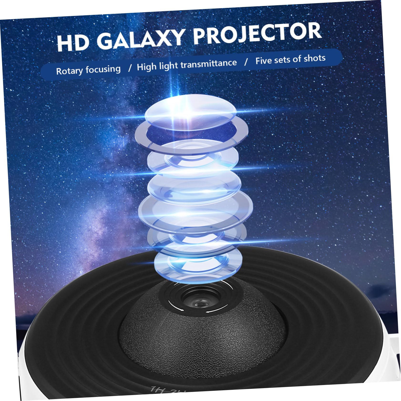 Angoily Proyector de Estrellas 1 Juego Abs PC con 12 Discos para Dormitorio | Luz Nocturna, Patrones Luna y Nebulosa, Cable USB Incluido, Giro 12 por Vuelta, Ruido bajo 30 Db