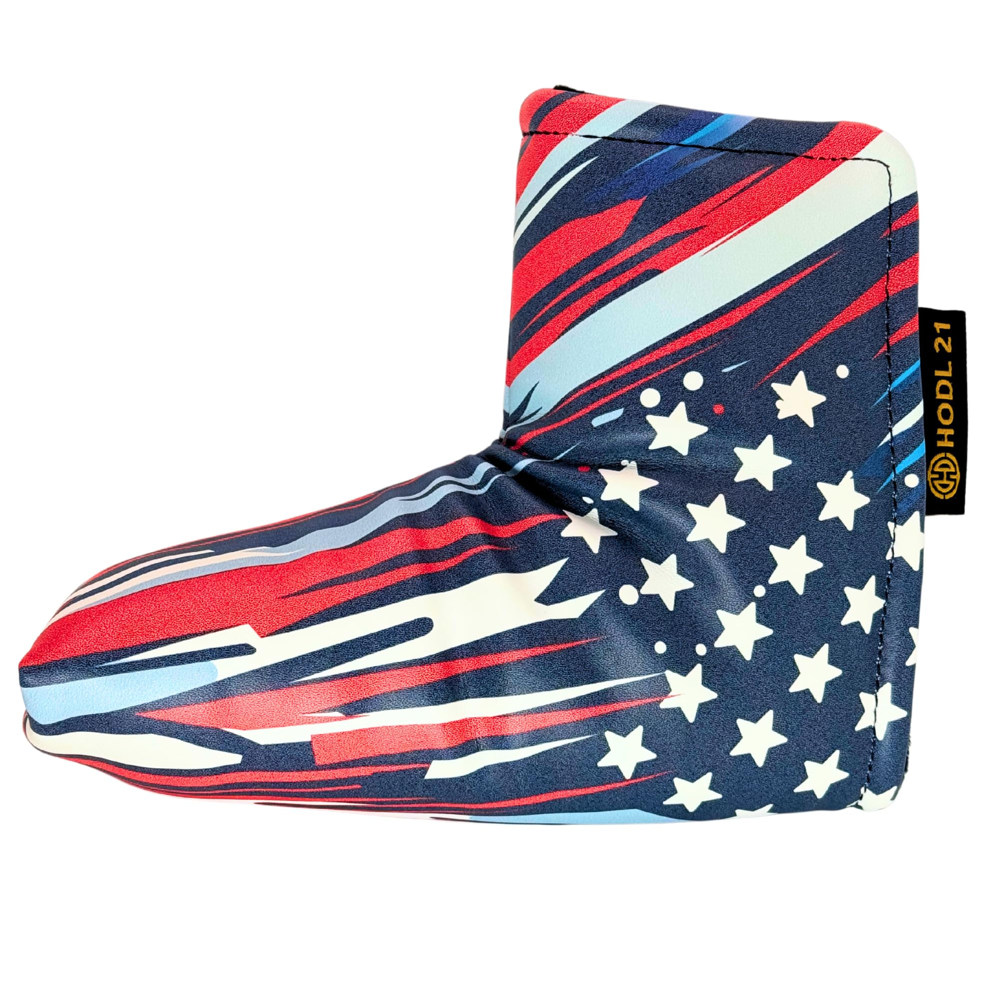 HODL 21 Stars & Stripes American Flag Golf Putter Cover - USA Flag Design, Fits Blade Putters, Waterproof & Protective Golf Club Cover, Stars and