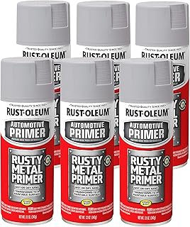 249331-6PK Automotive Rusty Metal Primer Spray Paint, 12 oz, Light Gray, 6 Pack