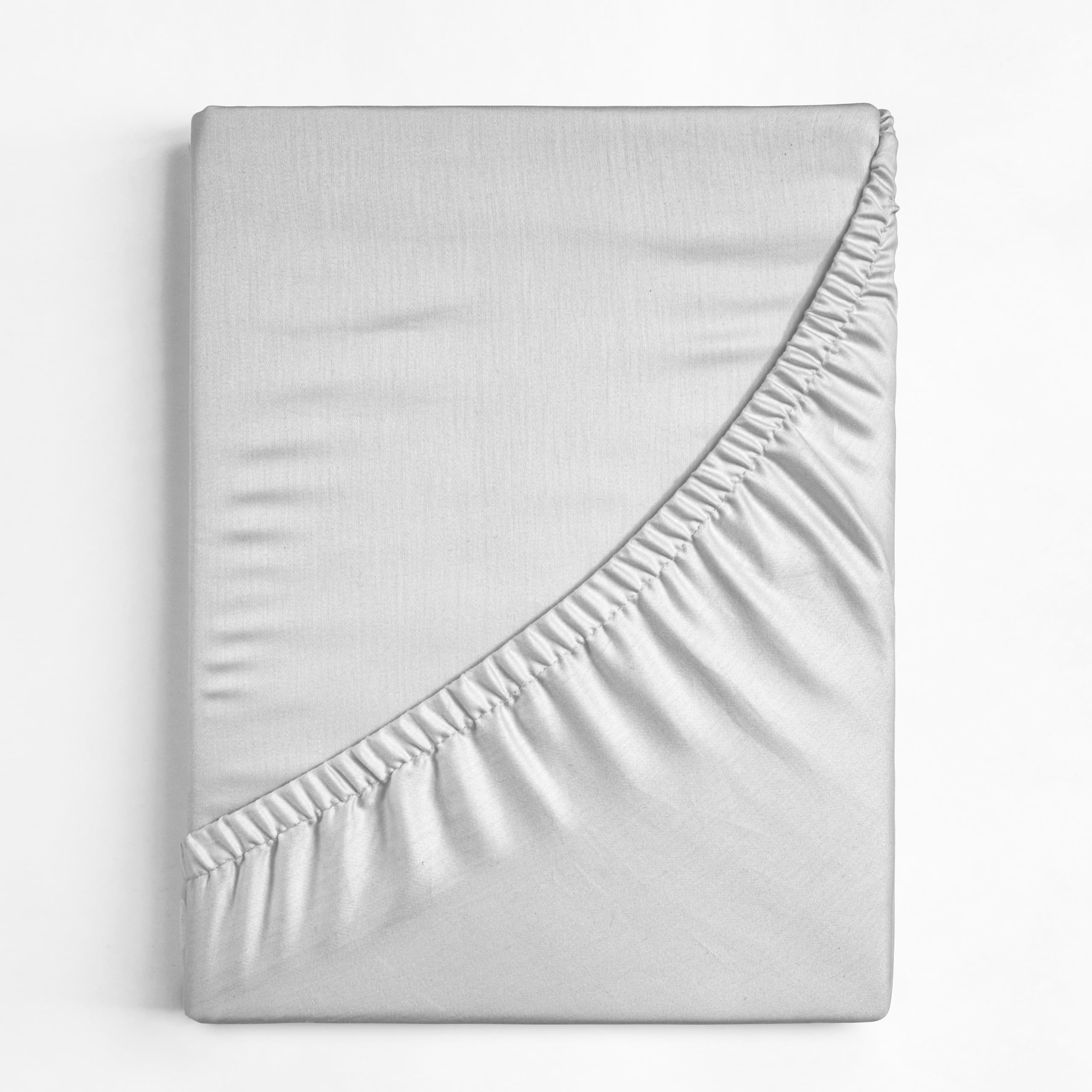 linensland® Fitted Sheet - 16 Inch Deep Pocket (40 cm) - Easy-Care Soft Microfibre - Resistant to Shrinkage and Fading (Super King, Silver Grey)