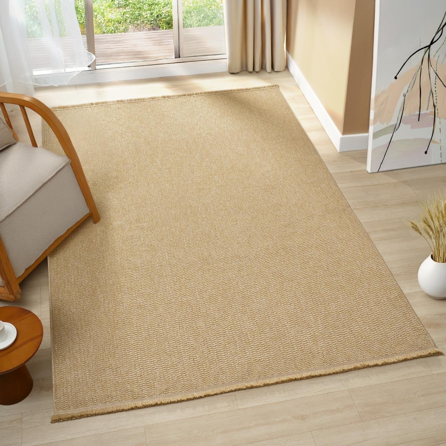 LUXE WEAVERS Modern Farmhouse Textured Jute 5x7 Area Rug, Neutral Carpet