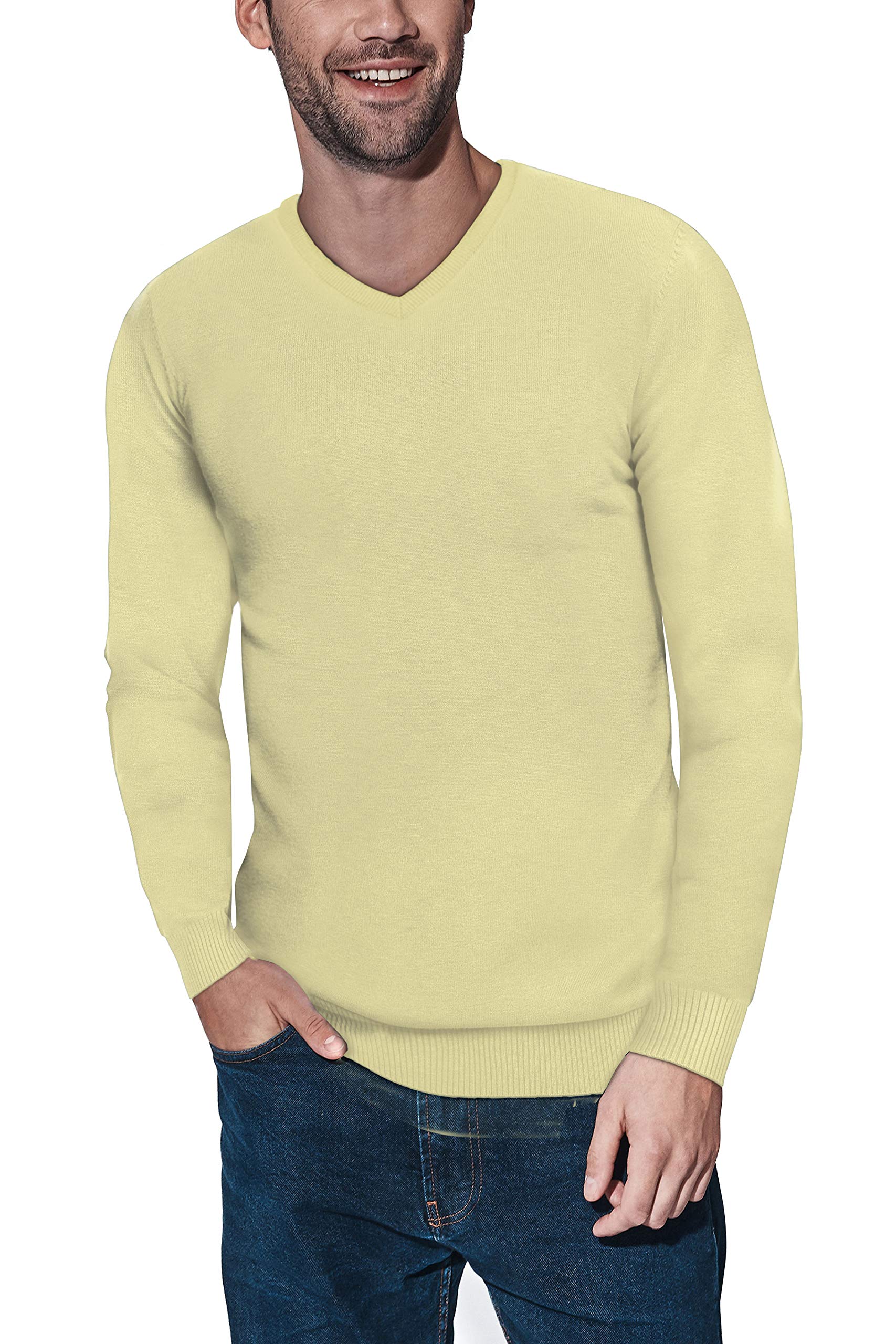 X RAY Men's Slim Fit Pullover V-Neck Sweater, Sweater for Men Fall Winter (Available in Big & Tall)