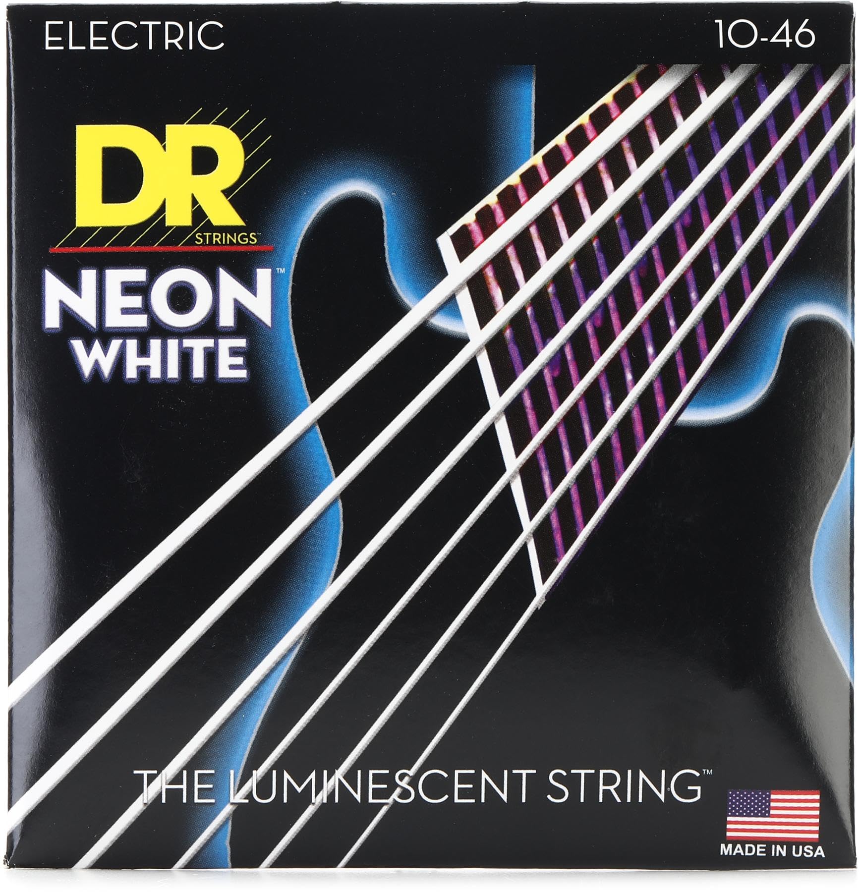 DR Strings NWE-10 Hi-Def Neon White Electric Medium