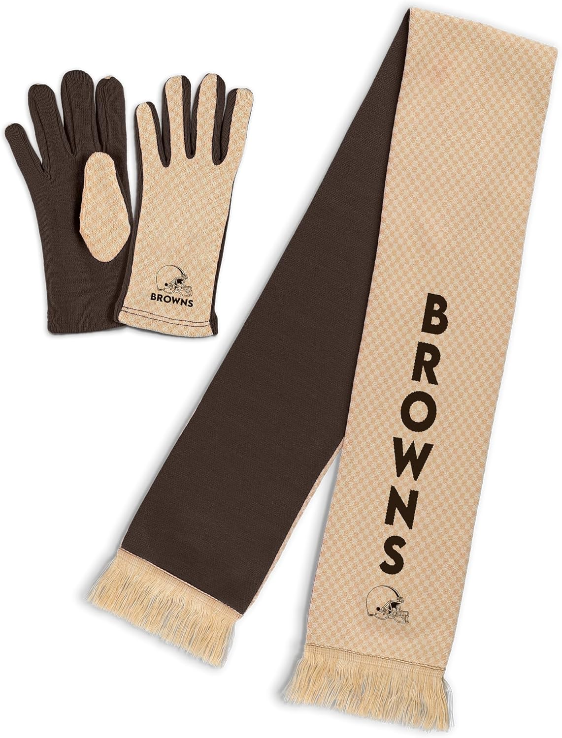 WEAR by Erin Andrews Women's NFL Tonal Microcheck Scarf & Glove Set