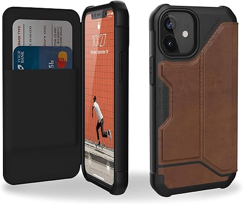 URBAN ARMOR GEAR UAG - Funda diseñada para iPhone 12 Mini, pantalla de 5.4 pulgadas, con ranuras para tarjetas y soporte de visión, funda protectora