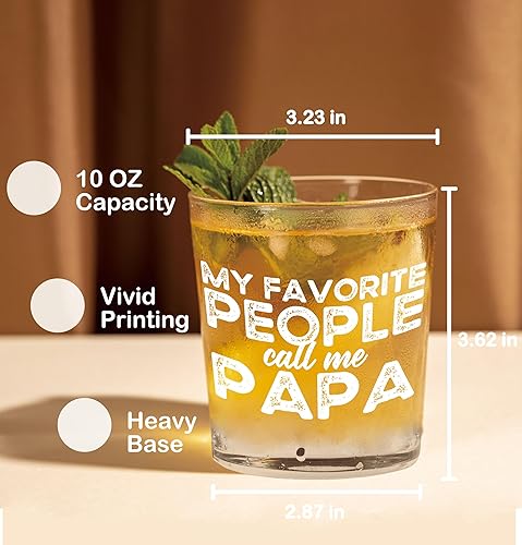 Miniatura 2 de Nogrit My Favorite People Call Me Papa - Vasos de whisky de 10 onzas, regalos para papá para el día del padre, cumpleaños de parte de hijo, hija,