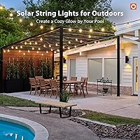 Vista 9 de addlon Cadena de luces solares para exteriores de 25 pies con alimentación solar, resistente al agua con control remoto, cadena de luces solares
