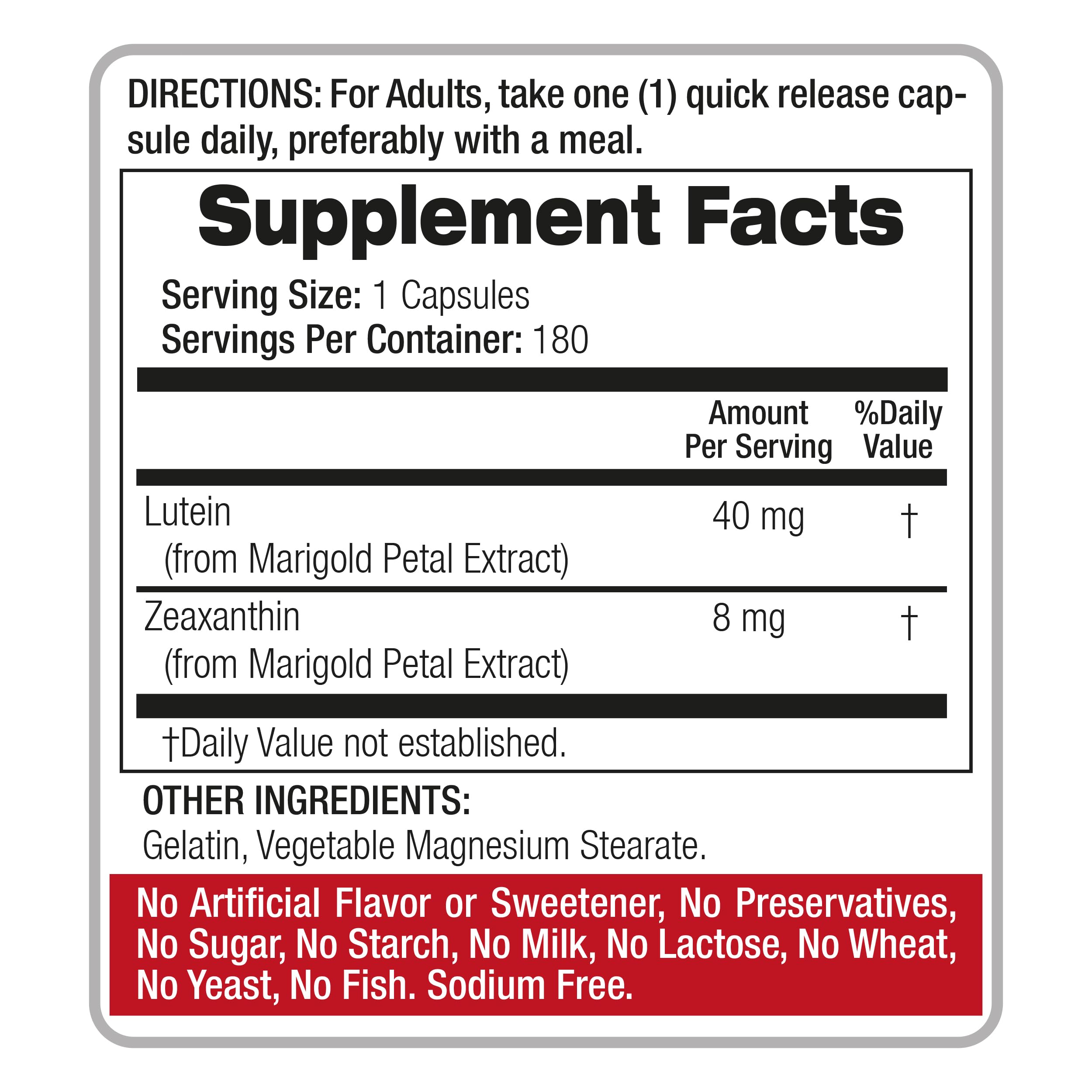 Lab | lutein and zeaxanthin supplements | lutein | 180 Capsules. — Amazon image 5