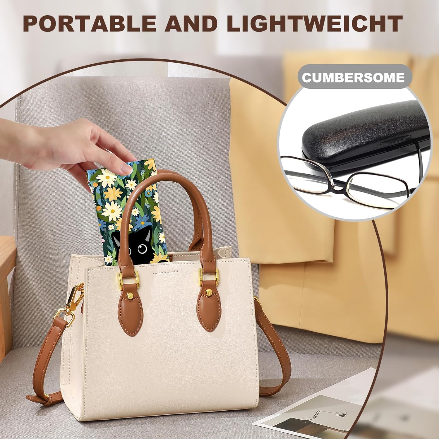 2Pcs Sunglass Eyeglass Glasses Case Soft PU Leather with Cleaning Cloth Portable Glasses Pouch Bag for Men Women - Image 4