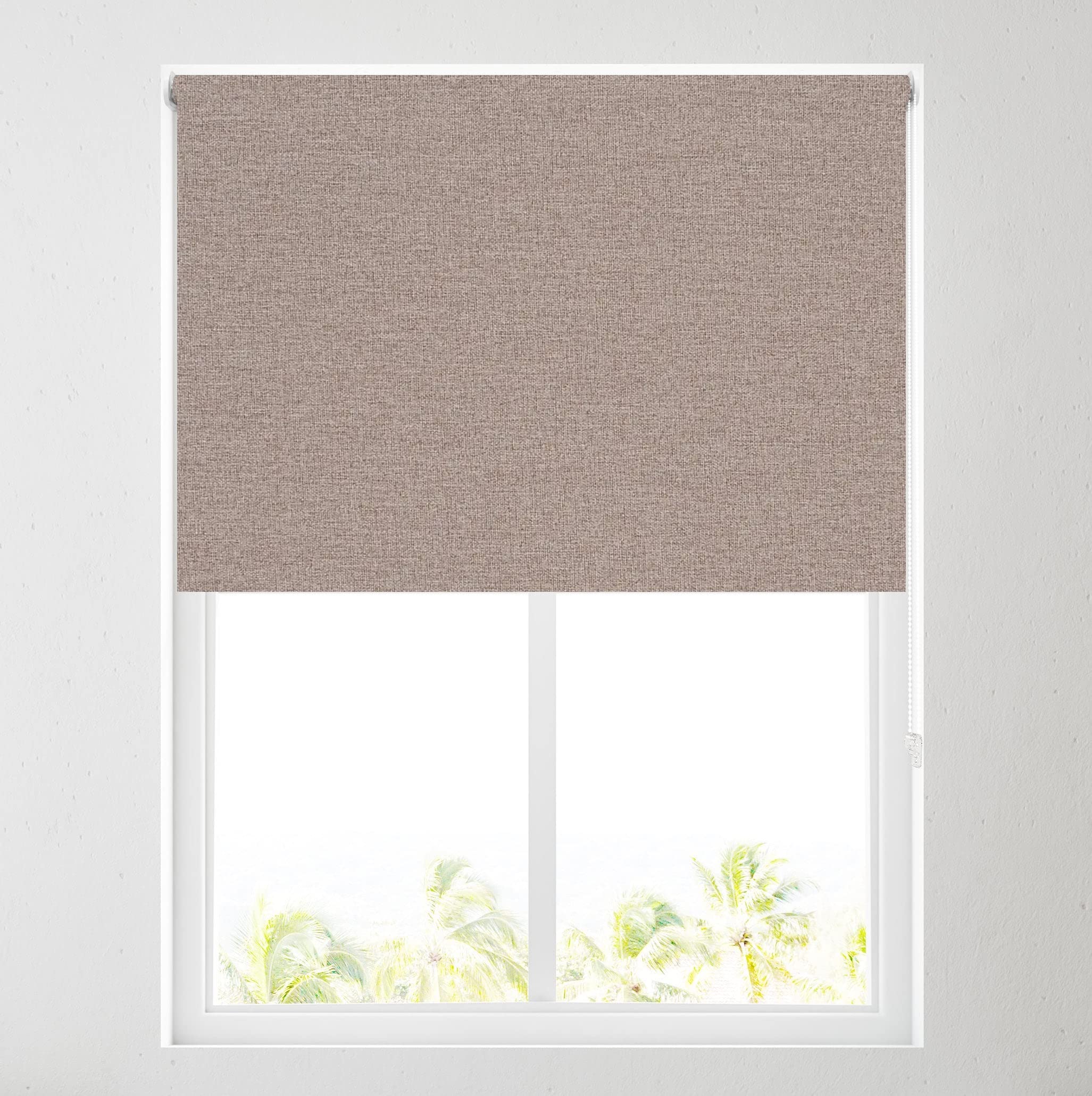 Barnes Blinds And Interiors Pebble Barnes Blinds - Ara Soft Touch Blackout Roller Blinds For Windows, Custom Cut To Size - Black Out Thermal Fabric Durable Fittings Easy Fit - Roller Blind ( 61Cm)