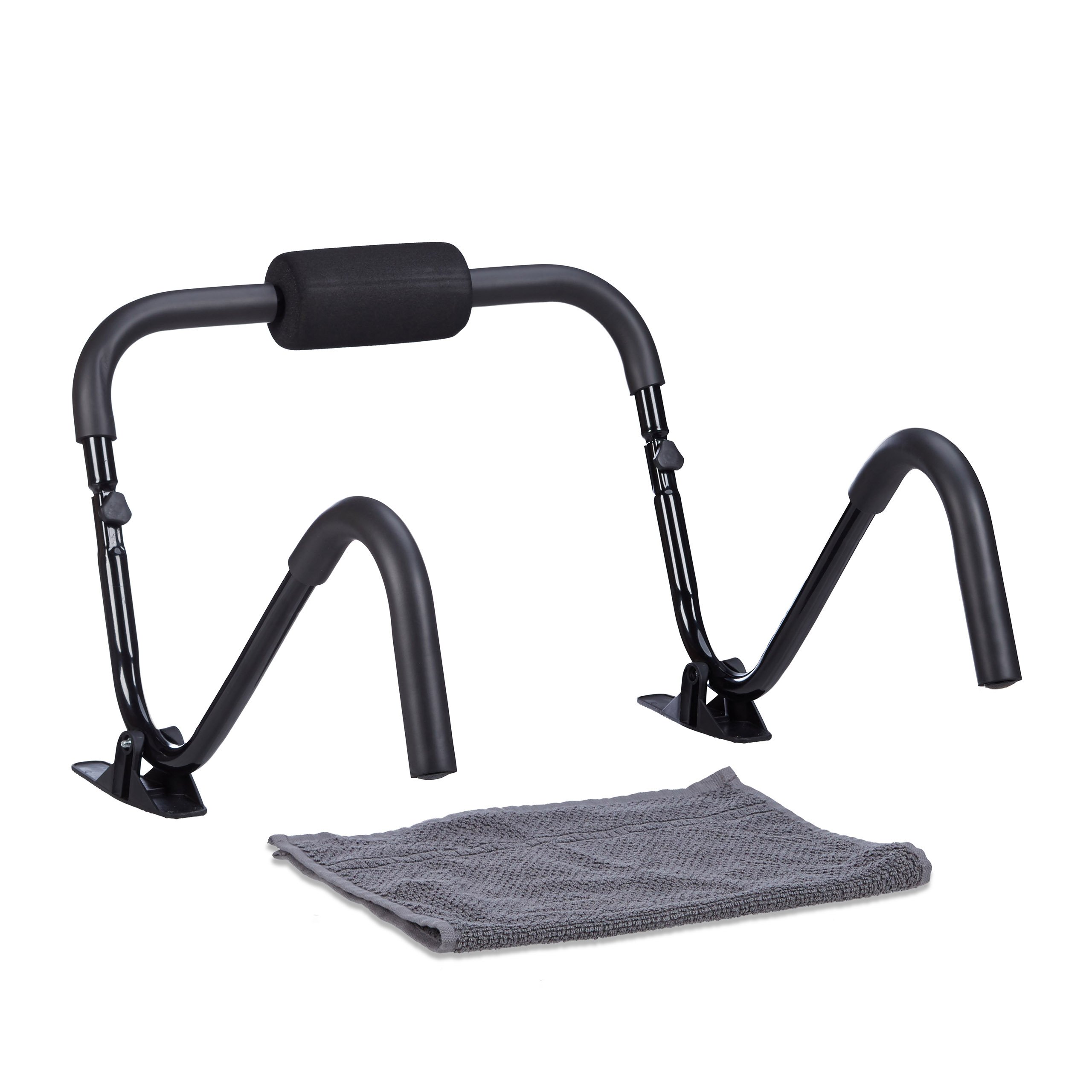 Relaxdays Ab Roller Stomach Trainer, with Stand, Abdominal Muscle Exerciser, 50 x 60 x 50 cm, Six Pack Fitness Trainer, Black