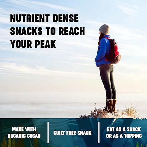 Miniatura 5 de NIMBLE Premium Cacao Nibs con chocolate negro y frutas liofilizadas (plátano)  Snacks saludables  Sin gluten  Vegano superalimento energético