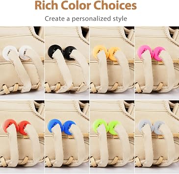 Glove Locks, 8-Pack Baseball/Softball Glove Lace Locks Vibrant Colors, No Retie Knots, Spring-Lock Tech, Durable Design.
