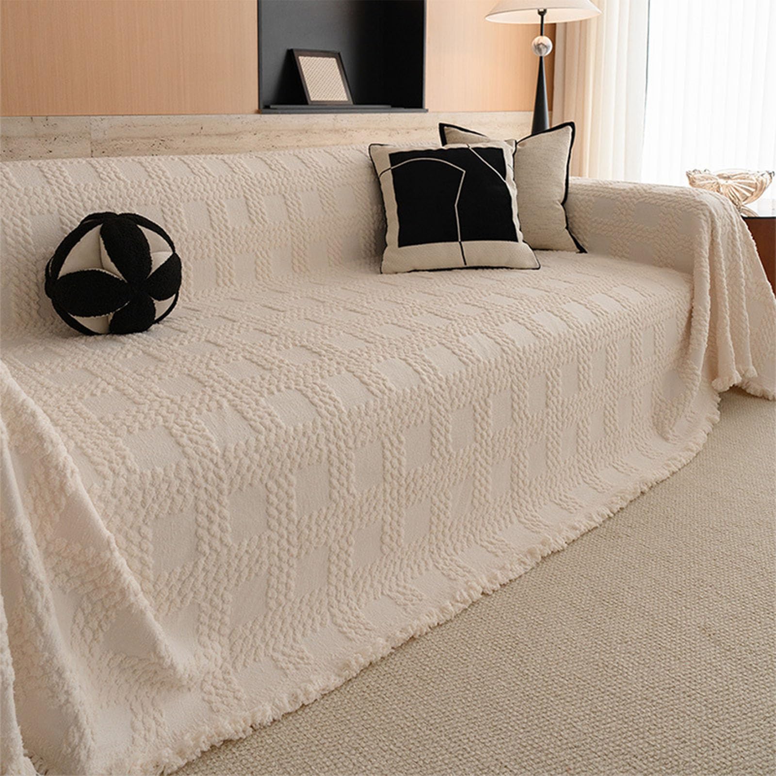 Housse de canapé en chenille douce style moderne et rétro A 180*230CM