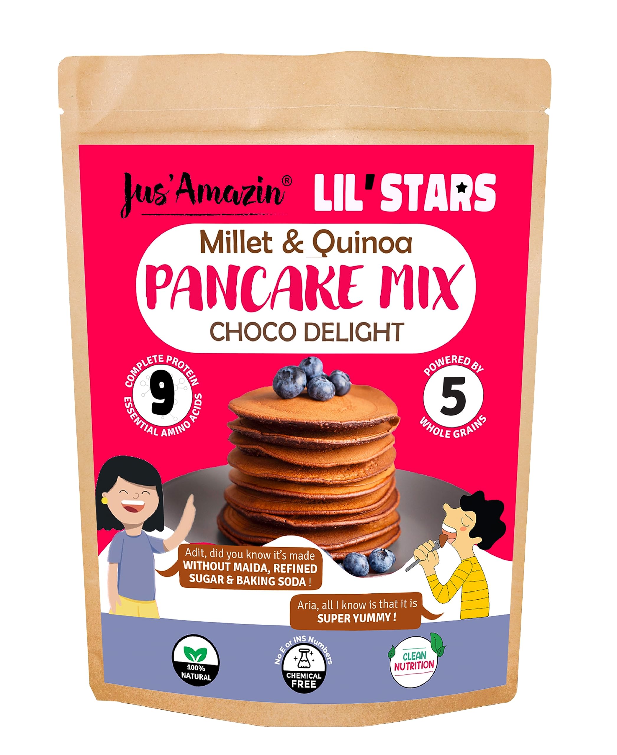 JusAmazin LilStars Millet & Quinoa Pancake Mix Choco Delight - 250 g (B0CGV2NXGK) Amazon Price History, Amazon Price Tracker