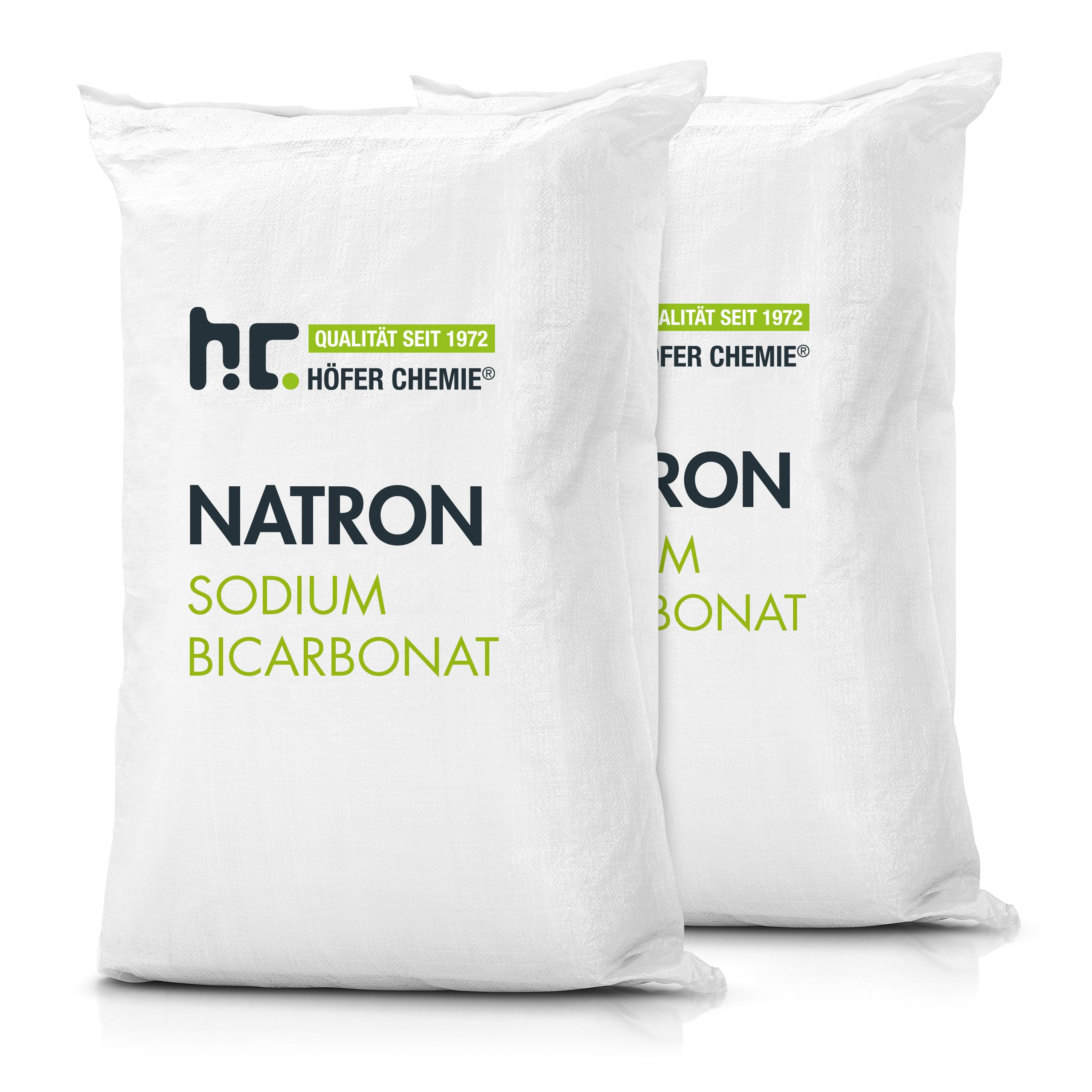 Höfer Chemie 2 X 25 Kg de Bicarbonate de Sodium (Soude) en Qualité Alimentaire - Utilisation Polyvalente pour Cuisine, Nettoyage, Beauté, et Plus