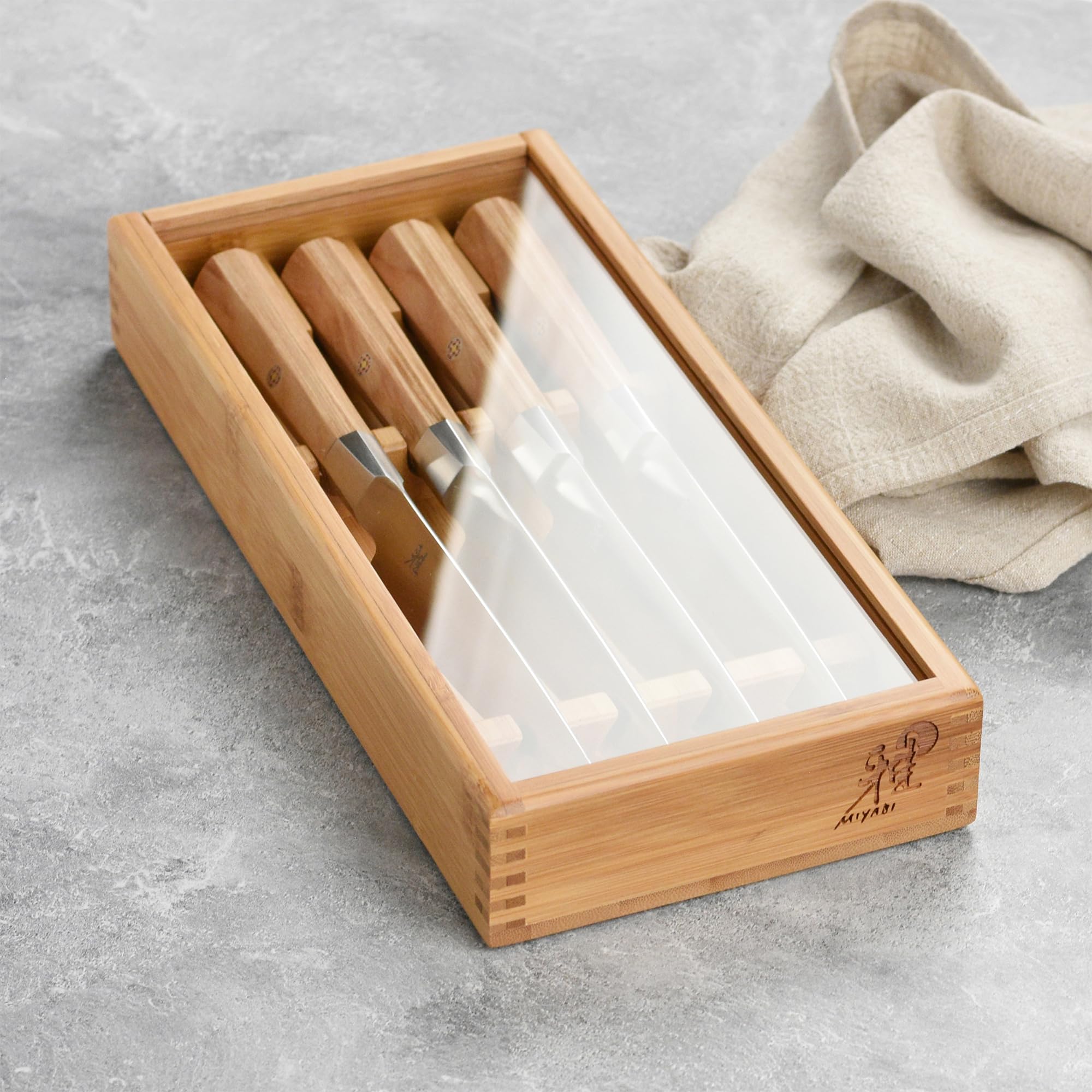 Amazon.com: Miyabi Koya 4-pc Steak Knife Set with Case: Home & Kitchen