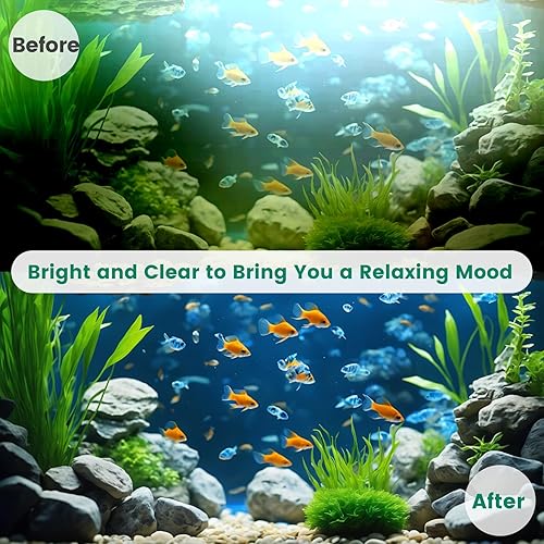 Miniatura 2 de Filtro de acuario U-V para 20-75 galones, filtro de pescado de 200 GPH con agua verde claro doble U-V de 5 W y algas sumergible potente bomba de