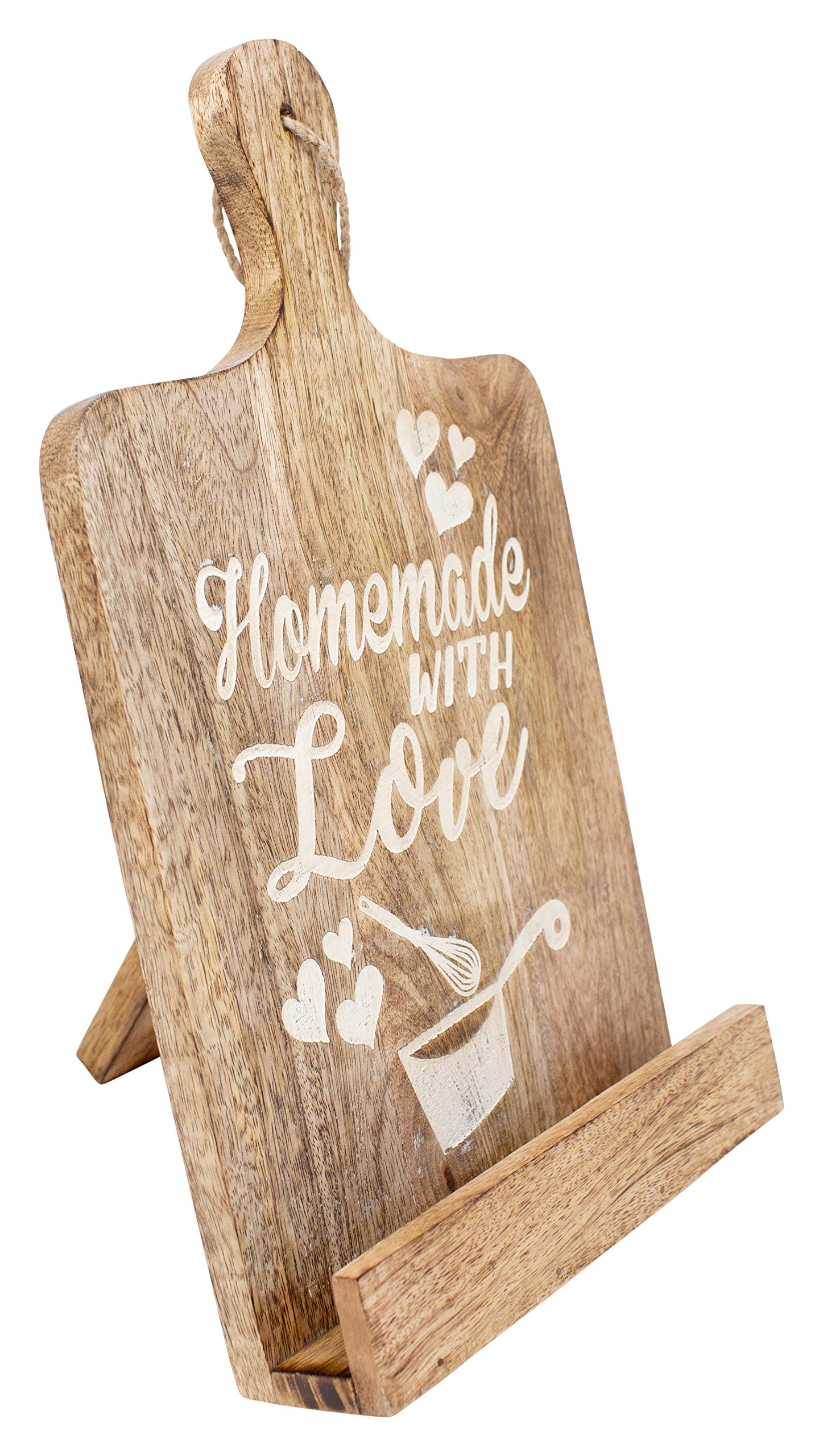 Boston WarehouseCookbook and Tablet Holder, Wood, Homemade with Love