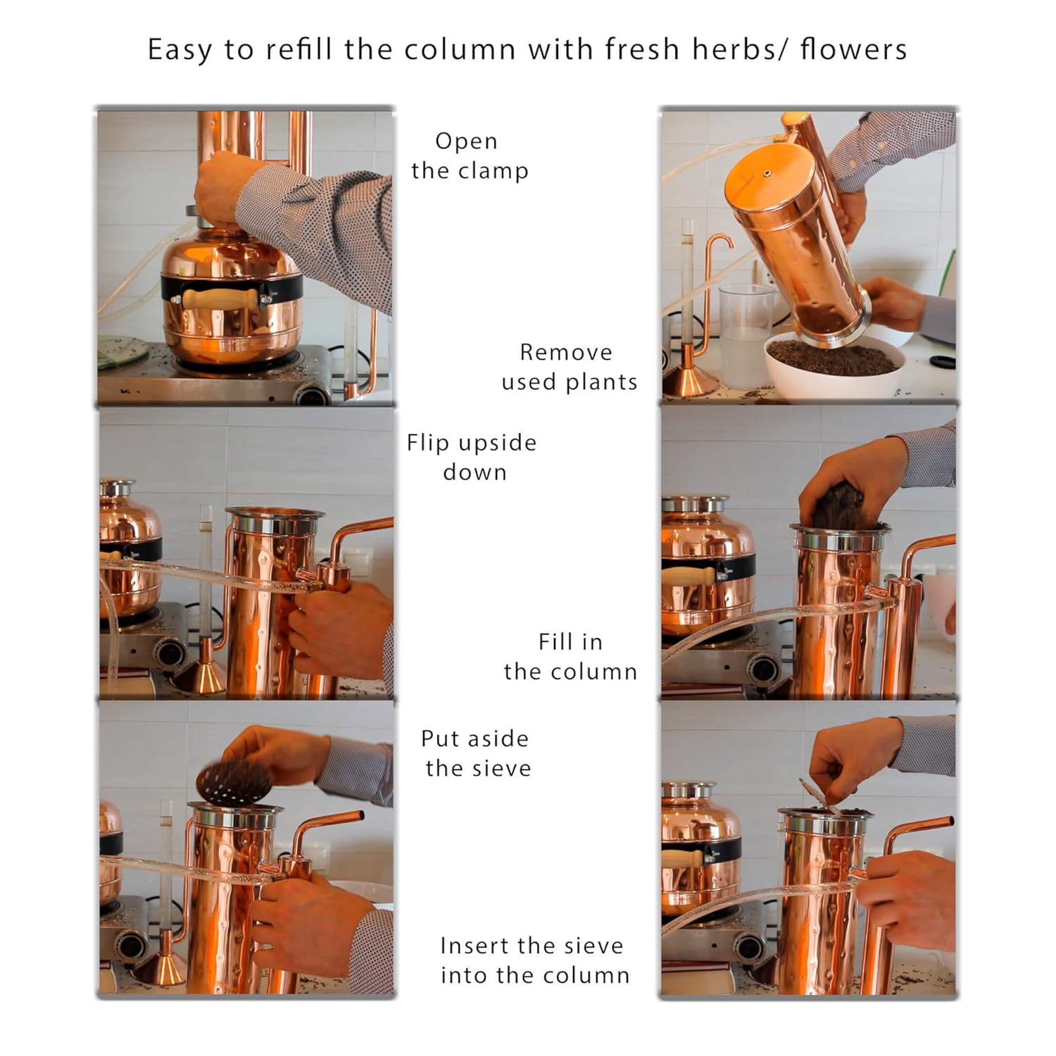 Essential oil distiller 2l - 0,53 Gal - Premium kit - Copper still
