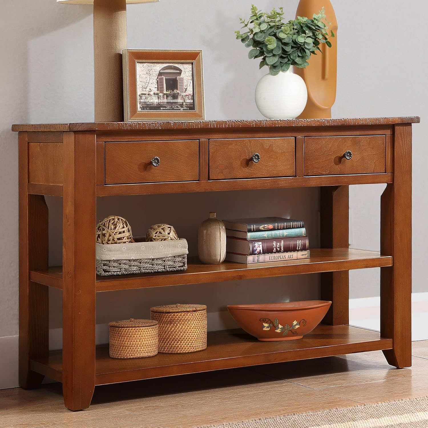Amazon.com: Amposei Farmhouse Wood Entryway Console Table 48-Inch ...